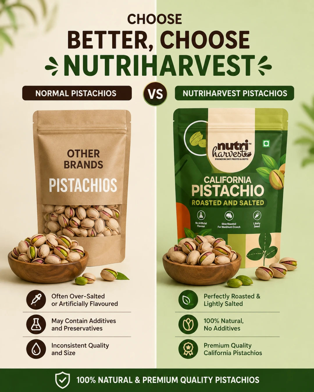 Nutri Harvest Premium California Roasted & Salted Whole Pistachios