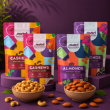 Nutri Harvest Roasted & Salted Almond and Cashew Nuts (W-240) Pack of 4 Combo.
