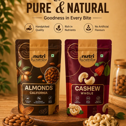 Nutri Harvest Whole Cashews and California Almonds Combo