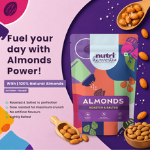 Load image into Gallery viewer, Nutri Harvest Roasted &amp; Salted Almond and Cashew Nuts (W-240) Pack of 4 Combo.
